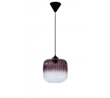 Heronia GL-6010/20 1L -A- PENDEL FUME-LILAC Φ20 ΓΥΑΛΙΝΟ ΚΡΕΜΑΣΤΟ