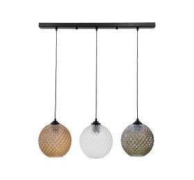 Heronia Κρεμαστό φωτιστικό ράγα GL-5010 3/L RAGA TRICOLORE-BLACK ΓΥΑΛΙΝΟ