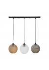 Heronia Κρεμαστό φωτιστικό ράγα GL-5010 3/L RAGA TRICOLORE-BLACK ΓΥΑΛΙΝΟ