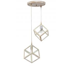 Heronia KYVOS NEW 2/L WHITE-BRONZE PENDEL ΚΡΕΜΑΣΤΟ PLASTIC