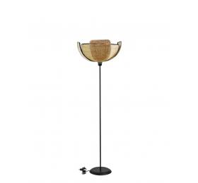 Heronia HFLB-60 FLOOR LAMP BLACK-RATTAN ΟΡΘΟΣΤΑΤΗΣ ΠΕΤΑΛΑ