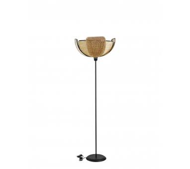 Heronia HFLB-60 FLOOR LAMP BLACK-RATTAN ΟΡΘΟΣΤΑΤΗΣ ΠΕΤΑΛΑ
