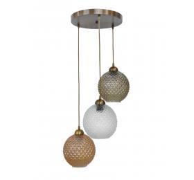 Heronia GL-5010 PENDEL 3/L BRONZE-TRICOLORE BALL ΚΡΕΜΑΣΤΟ