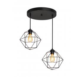 Heronia DM-03PENDEL 2/L BLACK ΚΡΕΜΑΣΤΟ ΑΝΙΣΟΠΕΔΟ ΠΟΛΥΓΩΝΟ ΜΕΤΑΛΛΙΚΟ