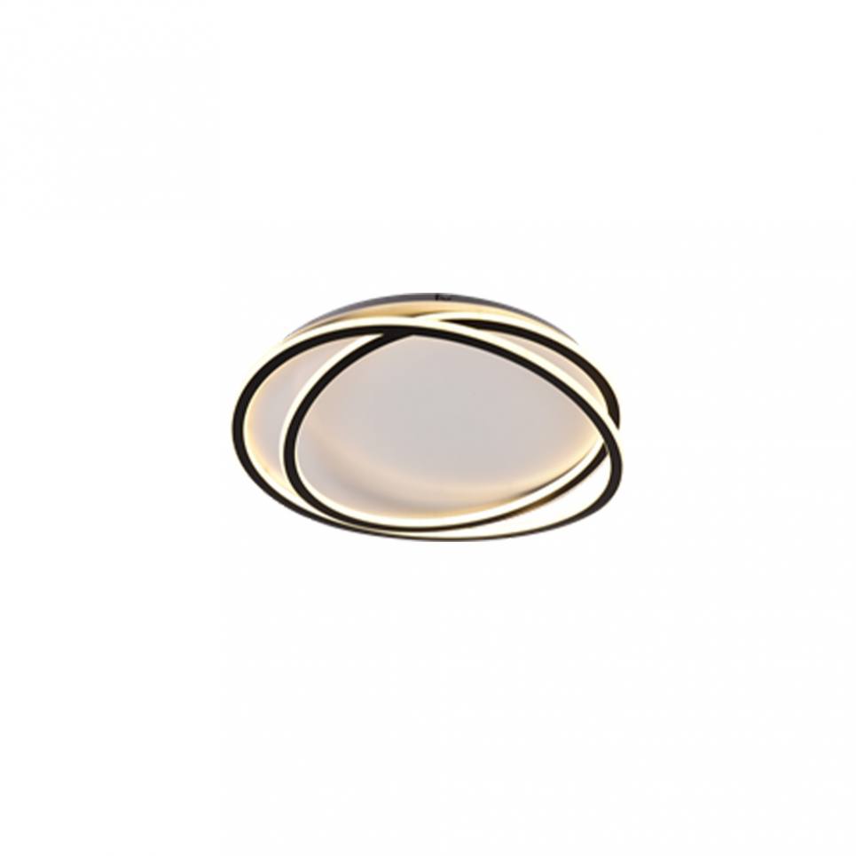 Inlight Πλαφονιέρα οροφής LED 76W 3CCT σε μαύρη απόχρωση D:50x12cm (42037-Black)