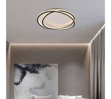Inlight Πλαφονιέρα οροφής LED 76W 3CCT σε μαύρη απόχρωση D:50x12cm (42037-Black)
