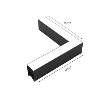 Inlight Γωνιακός σύνδεσμος LED 10W 3CCT σε μαύρη απόχρωση D:16,5cmX16,5cm (L006-BL)