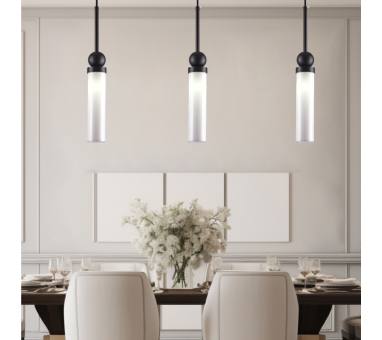 Inlight Κρεμαστό φωτιστικό LED 1xG9 από μαύρο μέταλλο και γυαλί D:49x200cm (4074-Black)