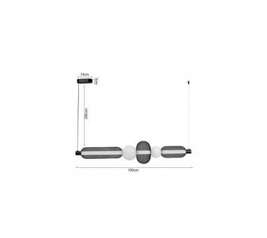 Inlight Κρεμαστό φωτιστικό από μαύρο μέταλλο και γυαλί 28W 4408LM 3000K D:1m (4073)