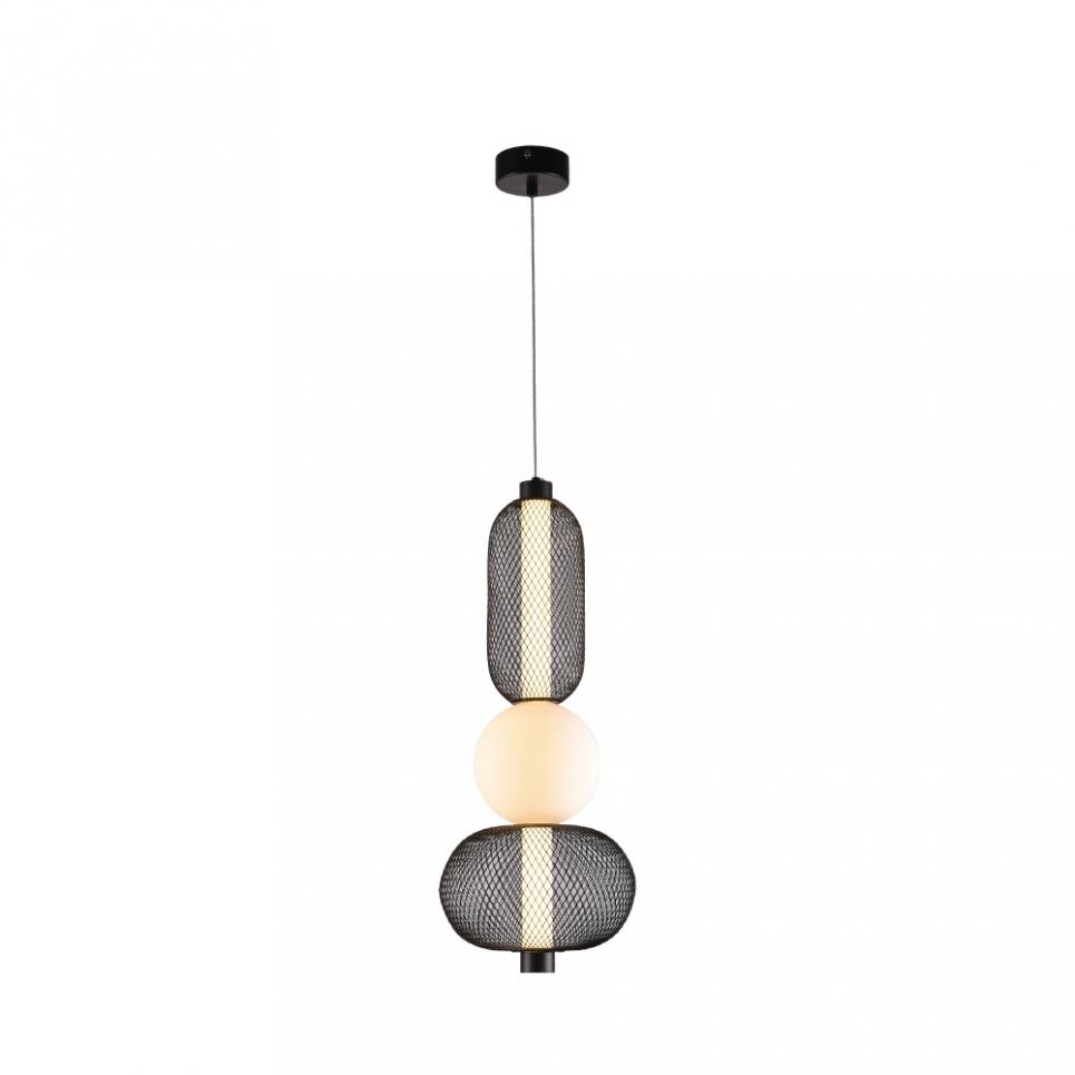 Inlight Κρεμαστό φωτιστικό από μαύρο μέταλλο και γυαλί 24W 2784LM 3000K D:2m (4072)