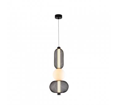 Inlight Κρεμαστό φωτιστικό από μαύρο μέταλλο και γυαλί 24W 2784LM 3000K D:2m (4072)