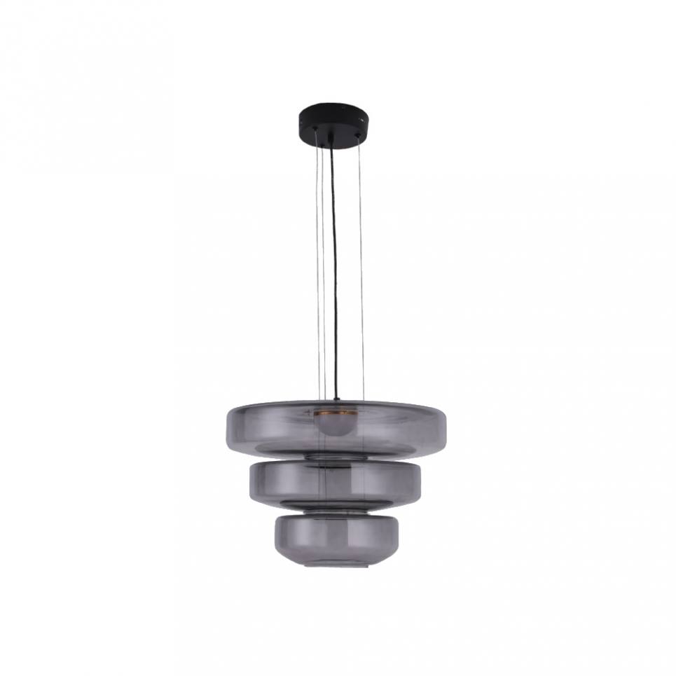 Inlight Κρεμαστό φωτιστικό από φιμέ γυαλί 12W 1644LM 3000K D:45x33cm (4070-Smoky)