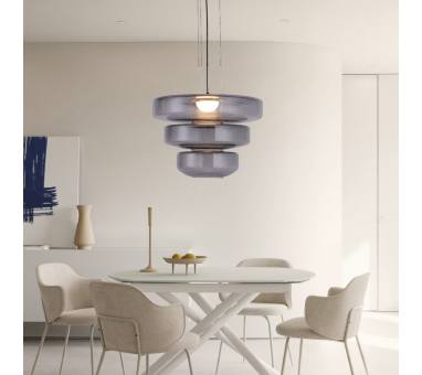 Inlight Κρεμαστό φωτιστικό από φιμέ γυαλί 12W 1644LM 3000K D:45x33cm (4070-Smoky)