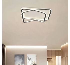 Inlight Πλαφονιέρα οροφής LED 80W 8800LM 3CCT από μαύρo μέταλλο και λευκό ακρυ΄λικό D:50x50cm (42038-Black/white)
