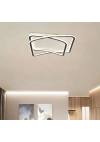 Inlight Πλαφονιέρα οροφής LED 80W 8800LM 3CCT από μαύρo μέταλλο και λευκό ακρυ΄λικό D:50x50cm (42038-Black/white)