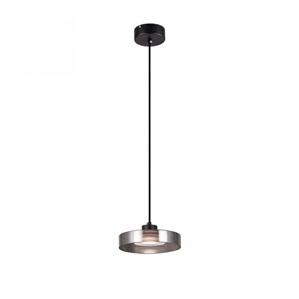 Inlight Κρεμαστό φωτιστικό  LED απο μαύρο μέταλλο και φιμέ γυαλί, 20x10cm, 3CCT και 1320LM (4075-1-Black/Smoky)