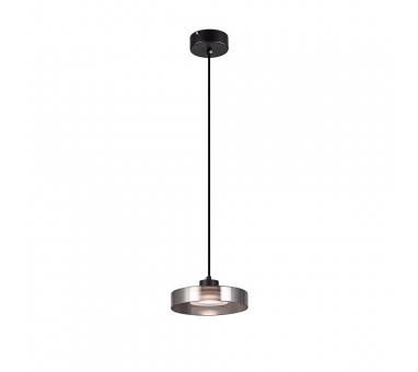 Inlight Κρεμαστό φωτιστικό  LED απο μαύρο μέταλλο και φιμέ γυαλί, 20x10cm, 3CCT και 1320LM (4075-1-Black/Smoky)