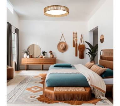 Inlight Πλαφονιέρα οροφής LED 24W 3CCT (by switch on base) από σχοινί και ακρυλικό D:33cm (42039-C)