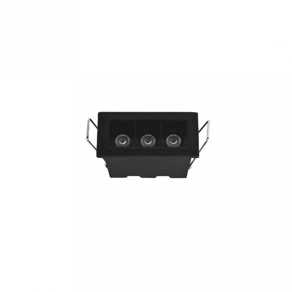 Inlight Downlight σποτ 3*3W 3CCT σε μαύρη απόχρωση (X00190B)