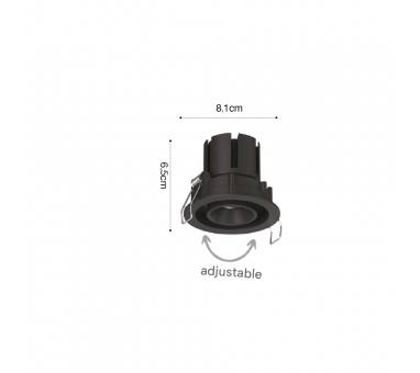 Inlight Downlight σποτ 7W 3CCT σε μαύρη απόχρωση (X00230B)