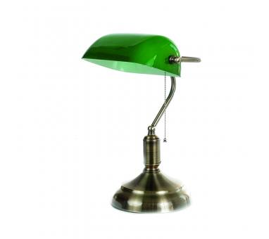 InLight Επιτραπέζιο φωτιστικό από οξυντέ μέταλλο και πράσινο γυαλί 1XE27 D:38cm (3431-BR)