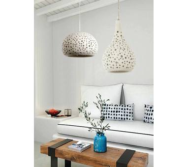 InLight Κρεμαστό φωτιστικό λευκό από γύψο 1XE27 D:16cm (4471)