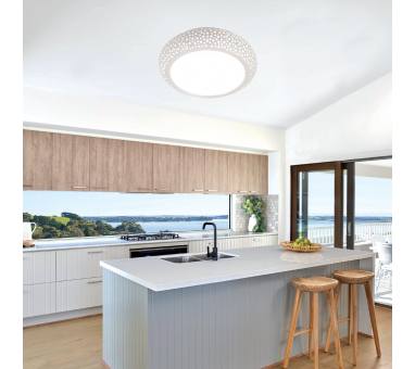 InLight Πλαφονιέρα οροφής λευκή από γύψο 3XE27 D:40cm (42155-B)