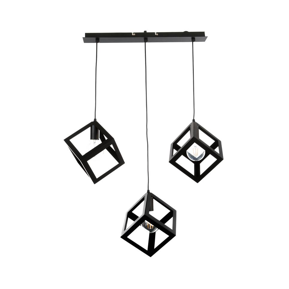 InLight Κρεμαστό φωτιστικό από μαύρο μέταλλο 3XE27 D:60cm (4400-3-BL-ΡΑΓΑ)