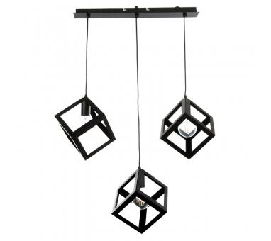 InLight Κρεμαστό φωτιστικό από μαύρο μέταλλο 3XE27 D:60cm (4400-3-BL-ΡΑΓΑ)