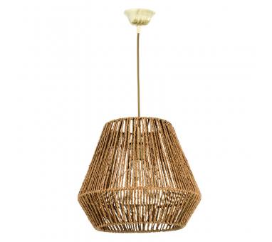 InLight Κρεμαστό φωτιστικό καφέ από σχοινί 1XE27 D:32cm (4502)