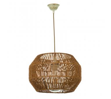 InLight Κρεμαστό φωτιστικό καφέ από σχοινί 1XE27 D:35cm (4503)