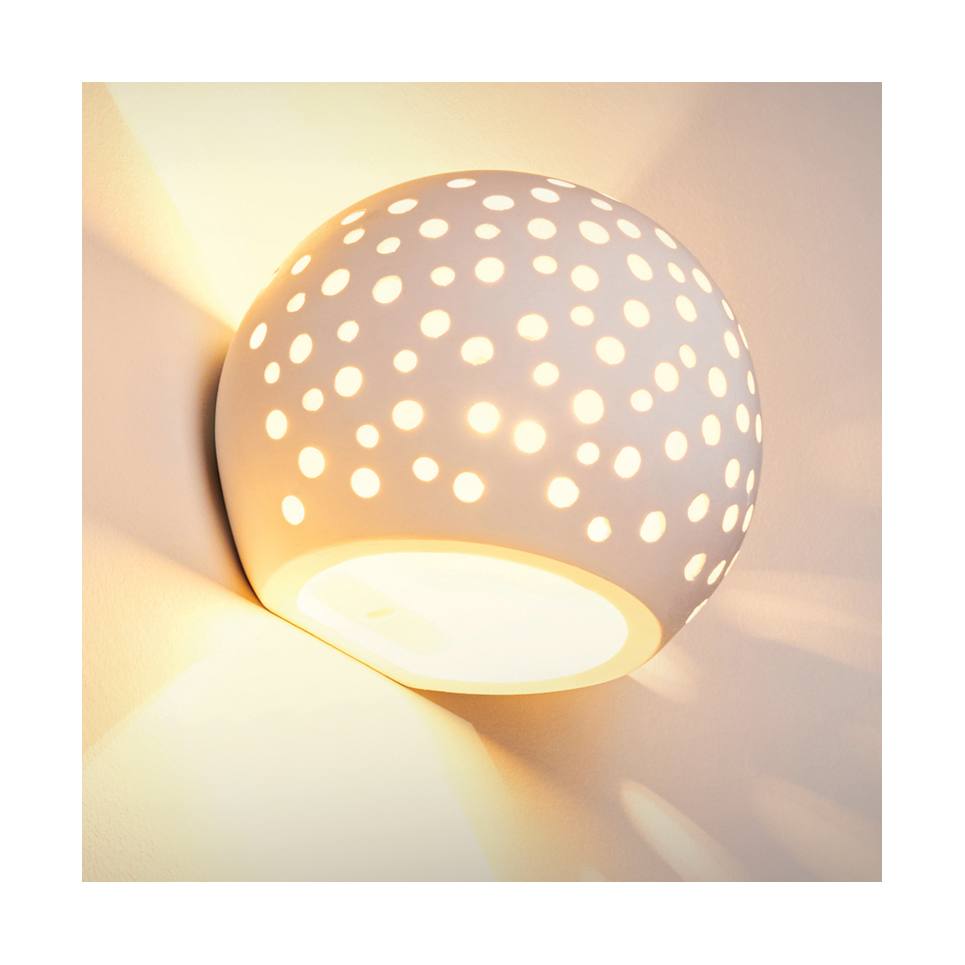 InLight Επιτοίχιο φωτιστικό λευκό από γύψο 1XE27 D:15cm (43421)