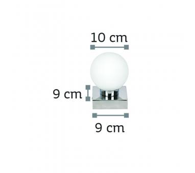 InLight Επιτοίχιο φωτιστικό από χρώμιο μέταλλο και λευκή οπαλίνα 1XG9 D:9cm (43420-1)