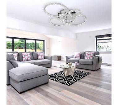 InLight Πλαφονίερα οροφής LED 72W 4000Kαπό χρώμιο μέταλλο και κρύσταλλα D:80cm (6038)