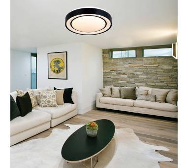 InLight Πλαφονιέρα οροφής LED 27W 3000K από μαύρο μέταλλο και ακρυλικό D:40cm (42179-Β)