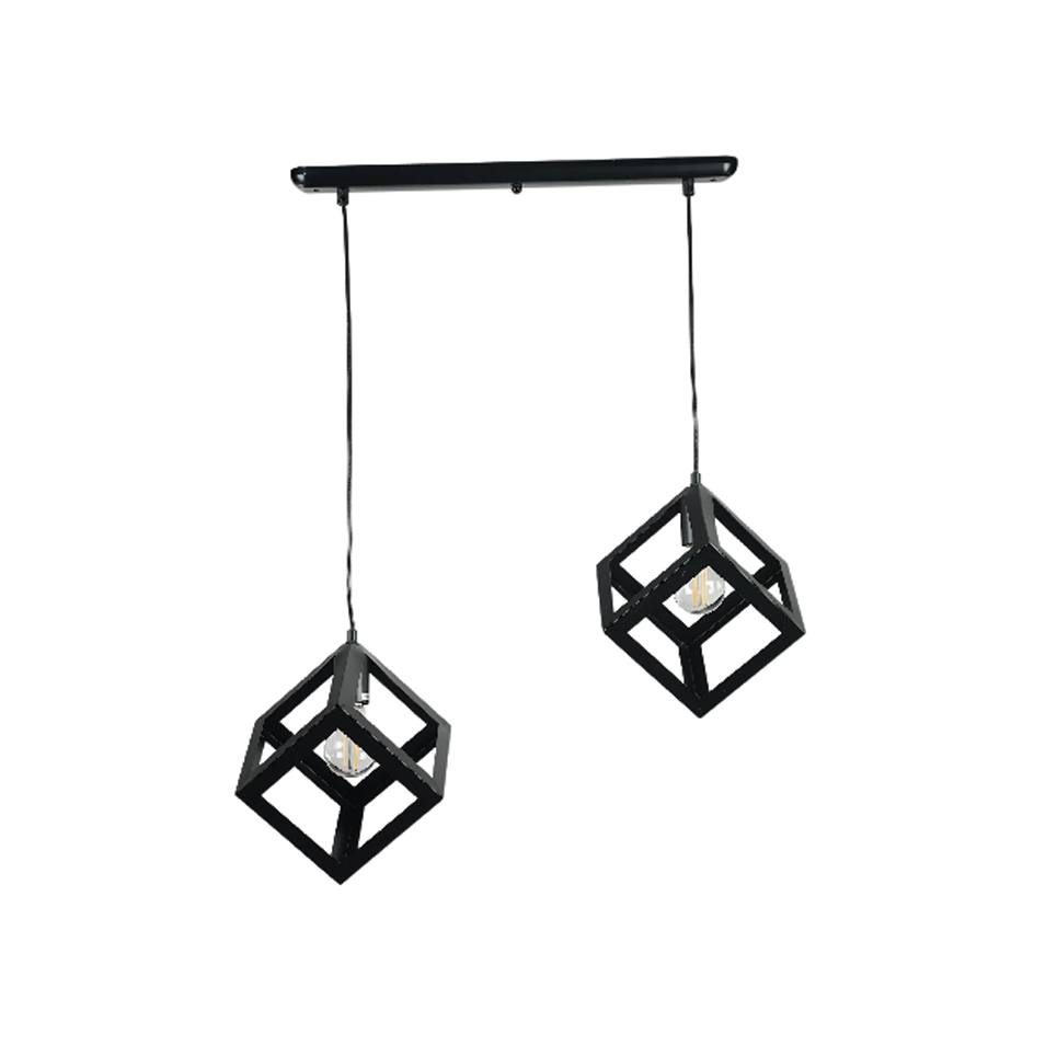 InLight Κρεμαστό φωτιστικό από μαύρο μέταλλο 2XE27 D:40cm (4400-2-BL-ΡΑΓΑ)