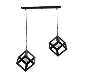 InLight Κρεμαστό φωτιστικό από μαύρο μέταλλο 2XE27 D:40cm (4400-2-BL-ΡΑΓΑ)