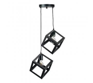 InLight Κρεμαστό φωτιστικό από μαύρο μέταλλο 2XE27 D:20cm (4400-2-BL-ΡΟΖΕΤΑ)