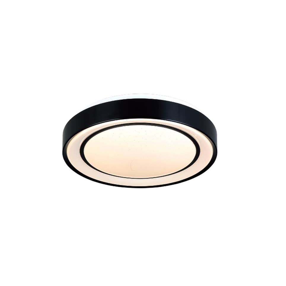InLight Πλαφονιέρα οροφής LED 36W 3000K από μαύρο μέταλλο και ακρυλικό D:50cm (42179-A)
