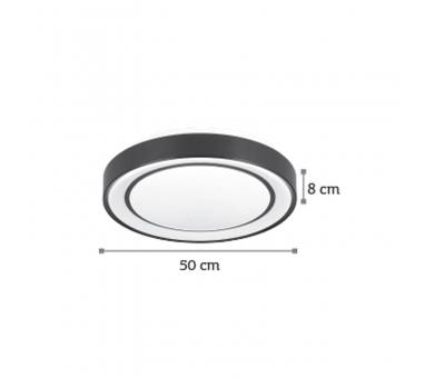 InLight Πλαφονιέρα οροφής LED 36W 3000K από μαύρο μέταλλο και ακρυλικό D:50cm (42179-A)