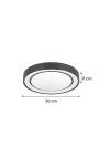 InLight Πλαφονιέρα οροφής LED 36W 3000K από μαύρο μέταλλο και ακρυλικό D:50cm (42179-A)