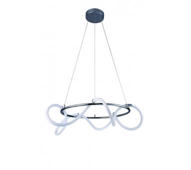 InLight Κρεμαστό φωτιστικό LED 80W 3000K από χρώμιο μέταλλο και σωλήνα σιλικόνης D:80cm (6017-A-CH)