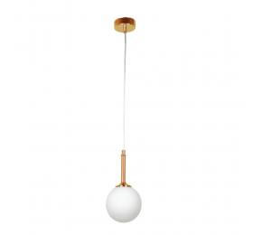 InLight Κρεμαστό φωτιστικό από χρυσαφί μέταλλο και λευκή οπαλίνα 1XG9 D:13cm (4016-1)