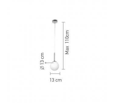 InLight Κρεμαστό φωτιστικό από χρυσαφί μέταλλο και λευκή οπαλίνα 1XG9 D:13cm (4016-1)