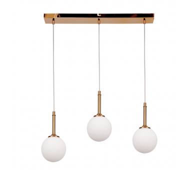 InLight Κρεμαστό φωτιστικό από χρυσαφί μέταλλο και λευκή οπαλίνα 3XG9 D:60cm (4016-3-RAIL)