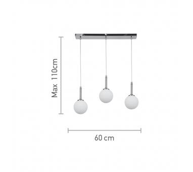 InLight Κρεμαστό φωτιστικό από χρυσαφί μέταλλο και λευκή οπαλίνα 3XG9 D:60cm (4016-3-RAIL)