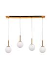 InLight Κρεμαστό φωτιστικό από χρυσαφί μέταλλο και λευκή οπαλίνα 4XG9 D:80cm (4016-4-RAIL)