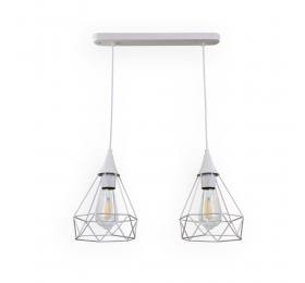 InLight Κρεμαστό φωτιστικό από λευκό μέταλλο 2XE27 D:40cm (4024-2-WH-RAIL)