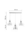 InLight Κρεμαστό φωτιστικό από λευκό μέταλλο 3XE27 D:60cm (4024-3-WH-RAIL)