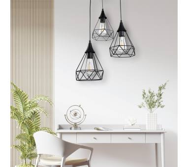 InLight Κρεμαστό φωτιστικό από λευκό μέταλλο 3XE27 D:30cm (4024-3-WH-ROSETTE)